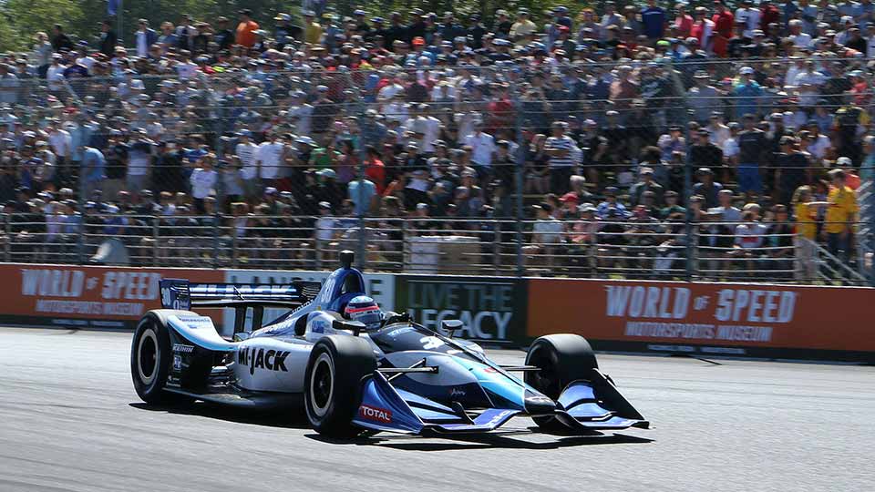 Takuma Sato on track at the Grand Prix of Porltand